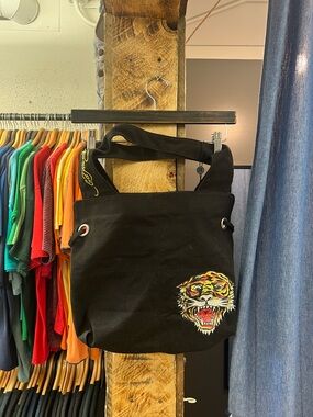 Vintage Ed Hardy Black Tote Bag